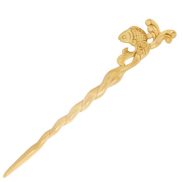 CrystalMood Handmade Carved Wood Hair Stick Carp Leap 6.75" Boxwood